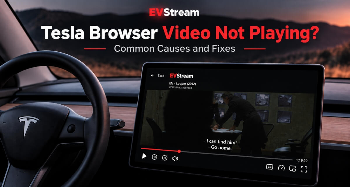 Video not playing in a Tesla browser